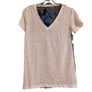 Anthropologie Bailey 44 **FLAWED** Size Small Silk Linen Blend V neck T-Shirt
